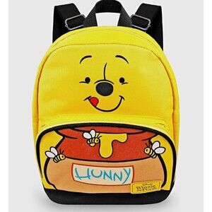 Disney Winnie the Pooh HUNNY Graphic Mini Backpack 10in Yellow Adjustable Strap